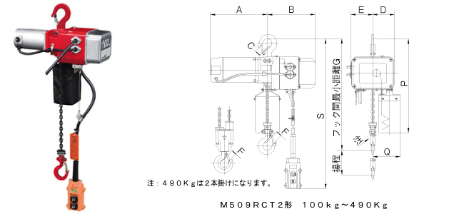 小型電動チェンブロックM509RC-20010