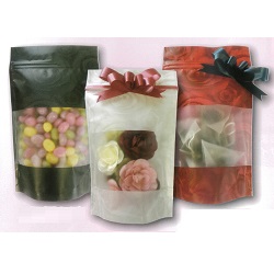 マットバリア印刷スタンド袋（バラ柄チャック付）M1154RB-1V