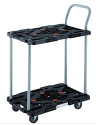 メッシュ二段台車(自在・固定タイプ)M227PK-6024BK