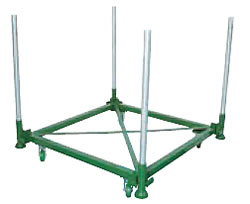 単管パイプ付二段積みパレット台車(キャスター付)M227PLC05-1111T