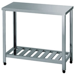 ステンレス作業台(スノコ棚板型SUS430)M1949T-450T