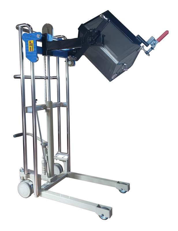 手動一斗缶ペール缶反転投入油圧リフター/M37TPK-50KG