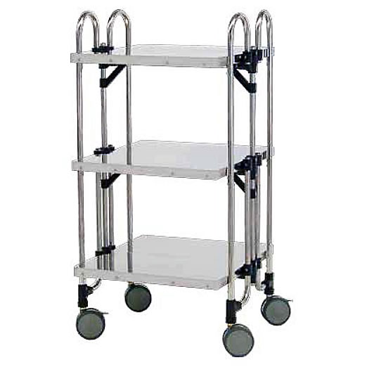 ステンレス折りたたみワゴン台車（フラットタイプ）M488EA-2T-FF