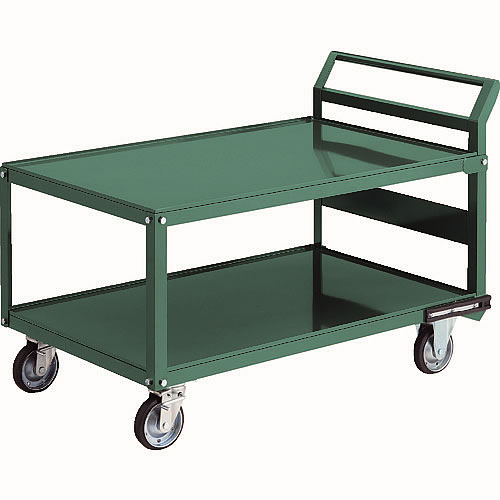 片袖ハンドルコボレ止め付2段鋼鉄台車(キャスターストッパー付)M227PRH-500KG-12T
