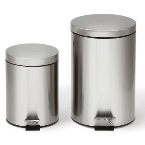 ステンレス足踏み式丸型ゴミ箱/M2314SUS-4611470K