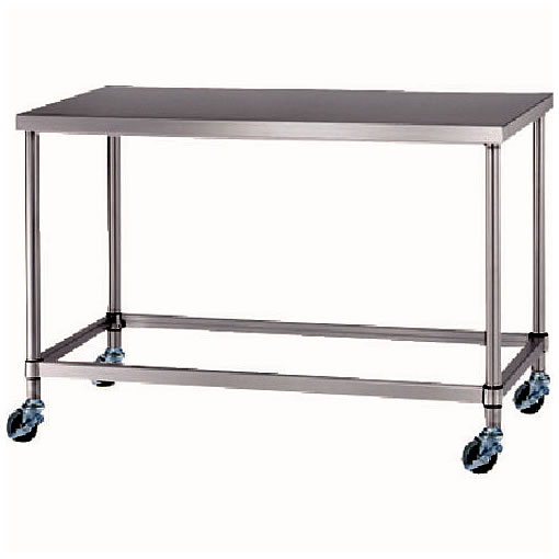 φ75mmキャスター付ステンレス作業台(四方枠)M253ZC430-04545S-U75