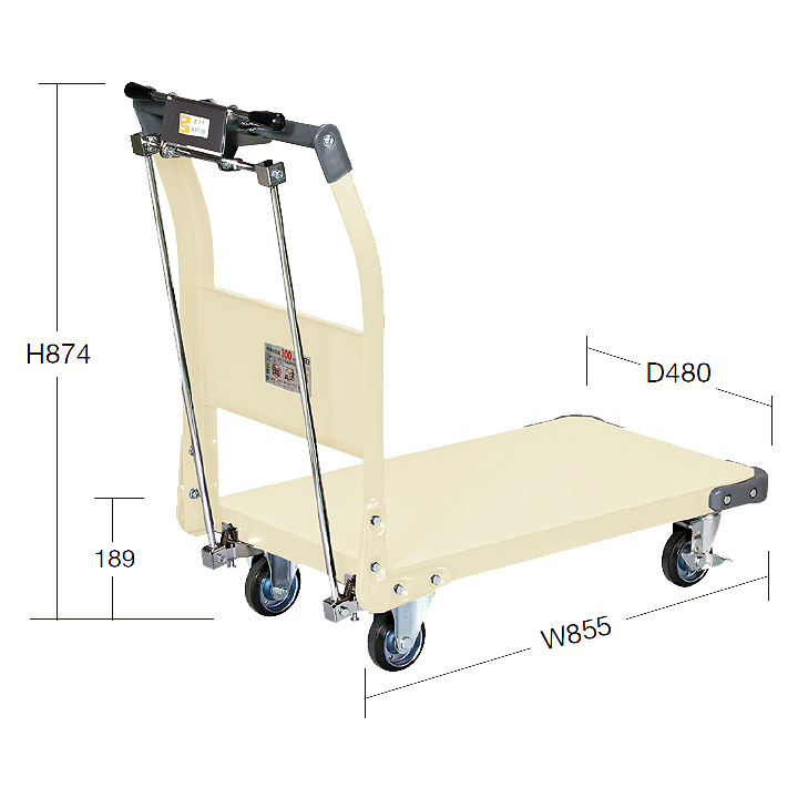 ハンドブレーキ付鋼鉄台車M350AN-22HBK