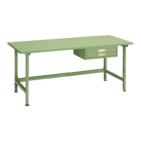 中量作業台（スチール天板/2段引出し1ケ付）M39B-S1275