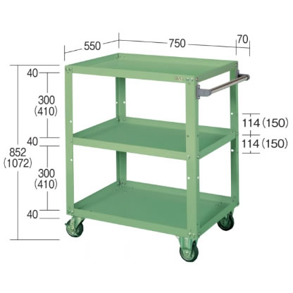 ワゴン台車若草M39F-W753