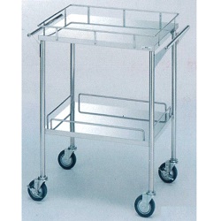 抗菌ステンレス2段ワゴン 手摺/ハンドル付(600×450×800)/M913CS-5714C