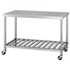 φ75mmキャスター付パンチング天板作業台(スノコ棚)M253SC430-P09060S-U75