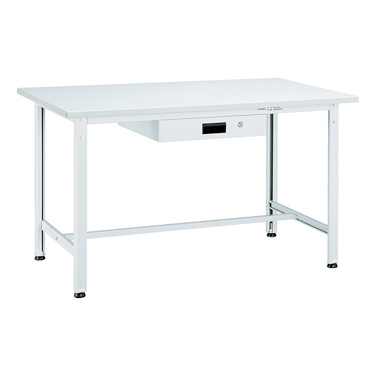 軽量作業台薄型1段引出し付(ポリ化粧天板)ホワイトM227LWAE-0960UDK1WT