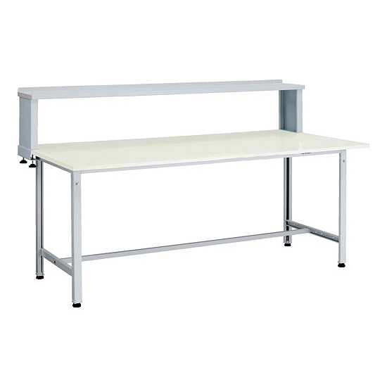 軽量作業台上棚付(ポリ化粧天板)ホワイトM227LWAE-0960YURBWT