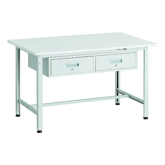 軽量作業台2列1段引出し付(ポリ化粧天板)M227LWAE-1200FL2WT