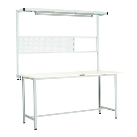 軽量立ち作業台ツールハンガー全オプション付(ポリ化粧天板)ホワイトM227MHAE-0960THNLPWT