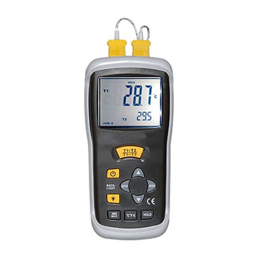 デジタル熱電対温度計(K熱電対2本対応)/M2995TM-724MS | シロ産業 |