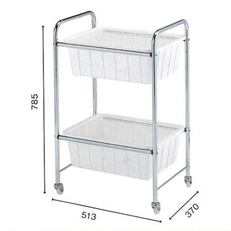 二段脱衣カゴコンテナワゴンカート/M454MW-95S