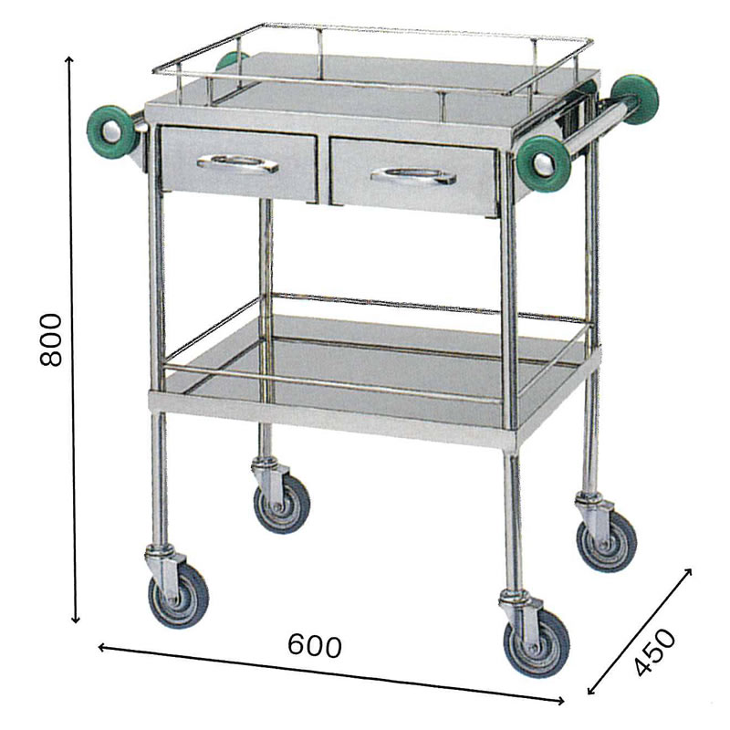 ステンレス回診ワゴンカートM454WA-4560S