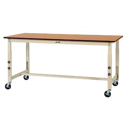 高さ調整キャスター付軽量作業台ポリエステル天板(160kg高さH740～H1000)M835WPAC-1890-MG