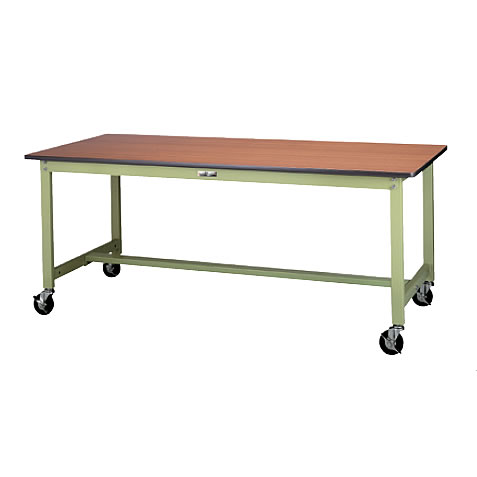 キャスター付軽量作業台ポリエステル天板(160kg高さH740)/M835WPC-1890-MG