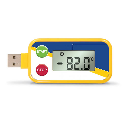 超低温ワクチン保管冷凍庫用使い捨てUSB データロガー(アラーム付)/M994-5181216D