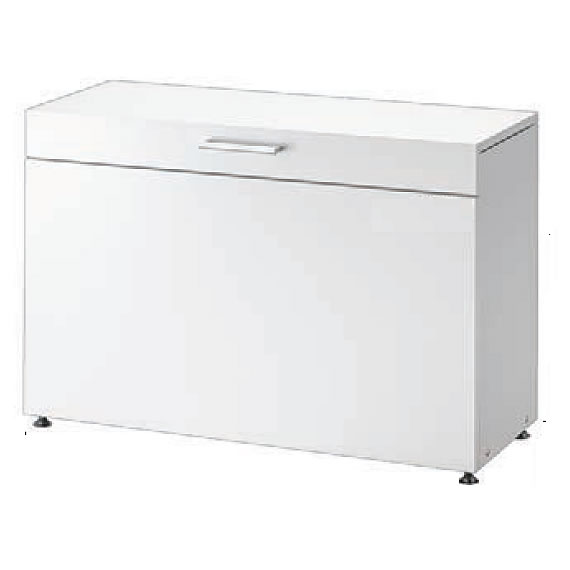 組立式コンパクトスリムゴミ箱(スチール製)ホワイトM1584KH-1004WS