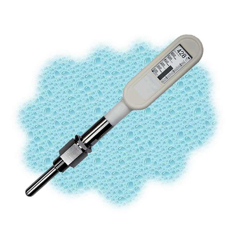 水銀棒温度計代替デジタル温度計（ウエル保護管付き)高温測定-5～725℃/M323MT-811M