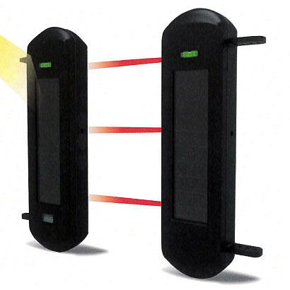 ソーラー赤外線侵入警報センサーユニット小音量(3光軸)2本１式M3413B-3SG