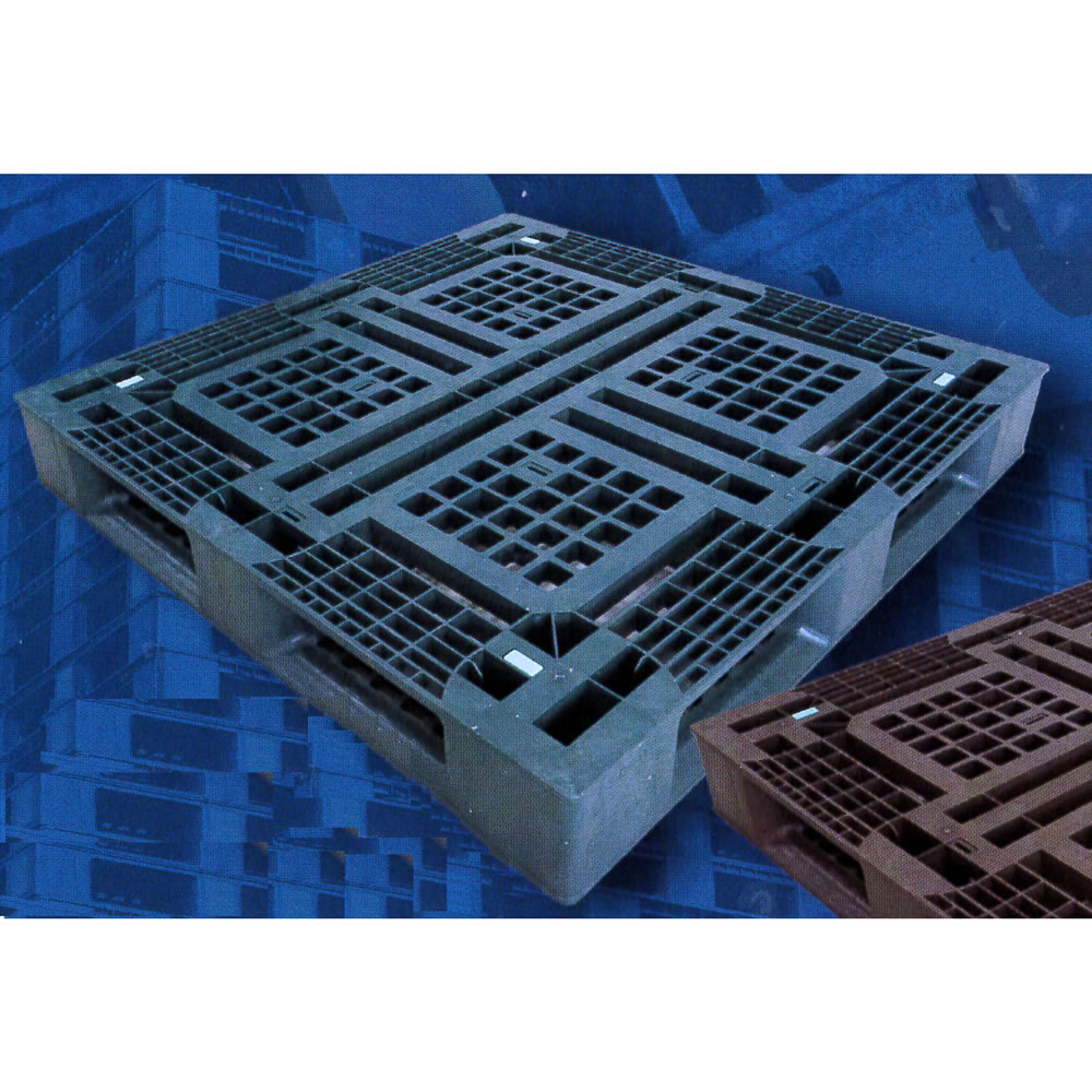 高強度再生パレット 1TON片面使用4方差し(グリーン)/M3422RG-D4-1111G