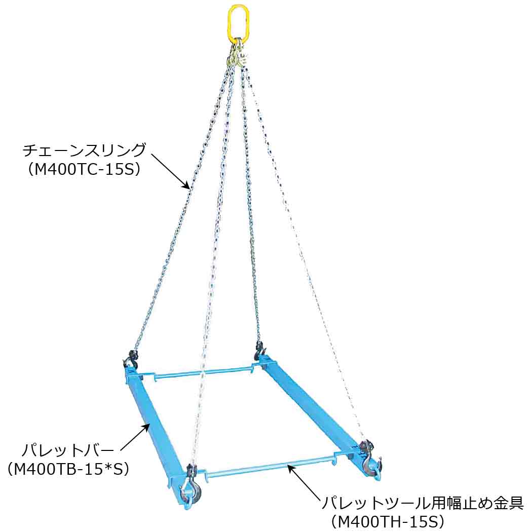 パレット吊り具1.5TONセット(0.9m3点セット)/M400TS-15SS | シロ産業 |