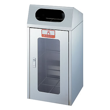 ステンレス分別ゴミ箱(中身確認透明扉)/M458S-271LSA