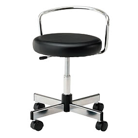 背パイプ付高作業用チェア（φ375×H420～530mm）M536A-216LZN