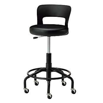 背もたれ付き高作業用チェア（リング付き塗装脚）M536A-BT5ZN