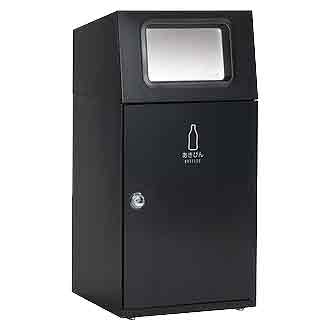 中型 黒 プラスチック ごみ箱 中身の見えるゴミ箱 角型屑入（中）袋止め付 | 株式会社ぶんぶく