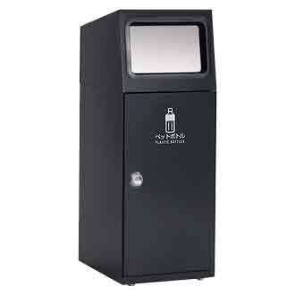 屋外分別ゴミ箱フラップ付(プラスチック用)オフホワイト/M664S