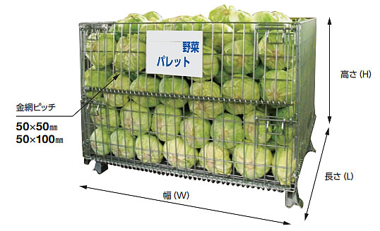 野菜用網パレット/MC49ME-4T/測定/包装/物流/専門 - 株式会社シロ産業