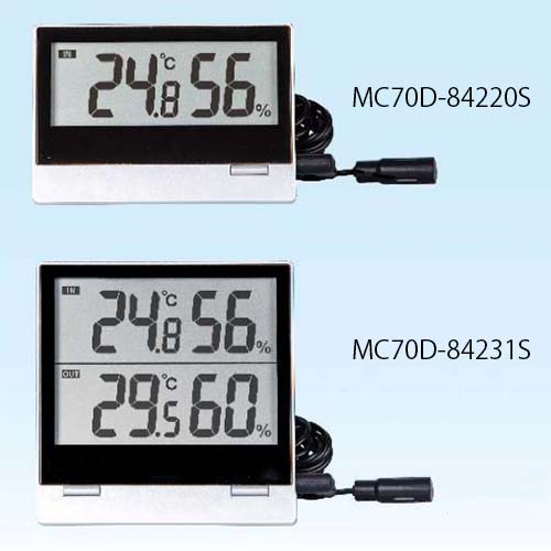 屋内屋外防水外部センサーデジタル温湿度計/MC70D-84220S