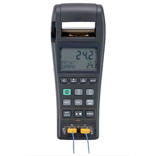 プリンタ付2ch温度計(K/J 熱電対センサ用データロガー)MF6ETR-500FA