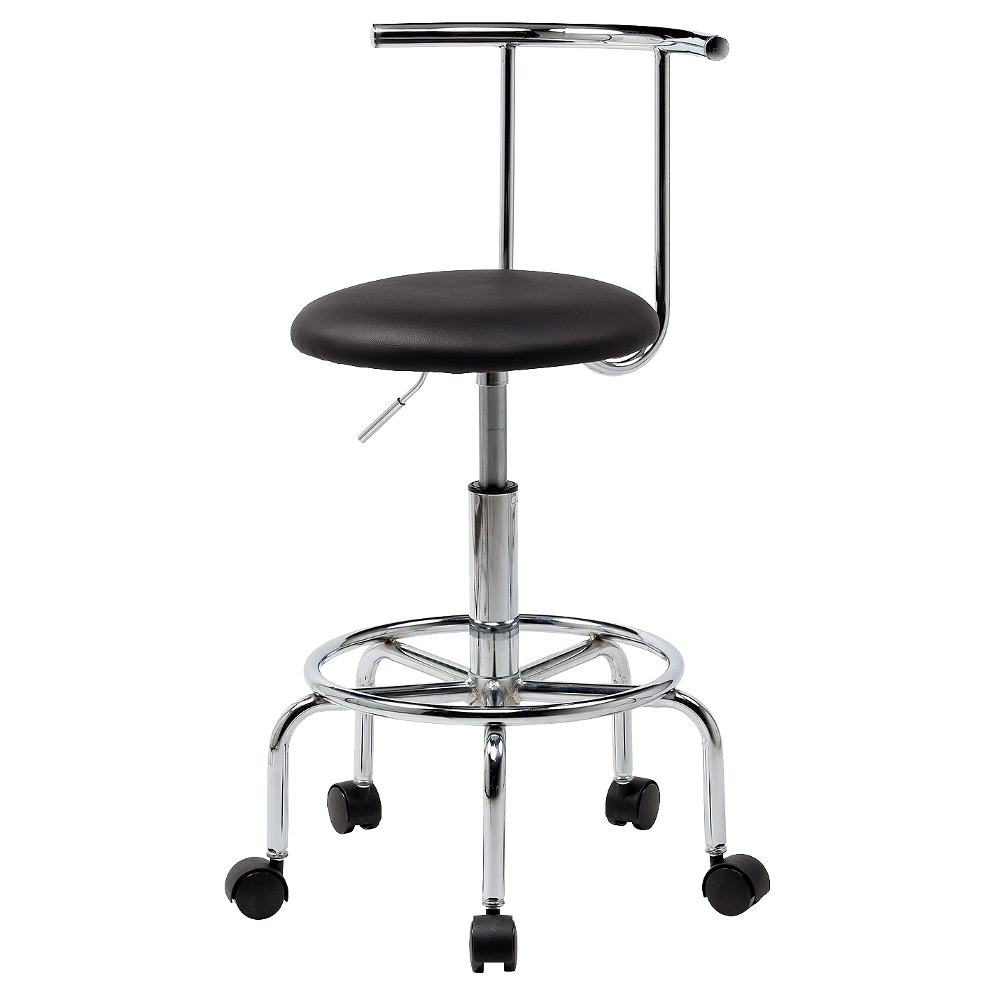 高座作業丸椅子（ブラック）/M1375MUC-RD8S-BK