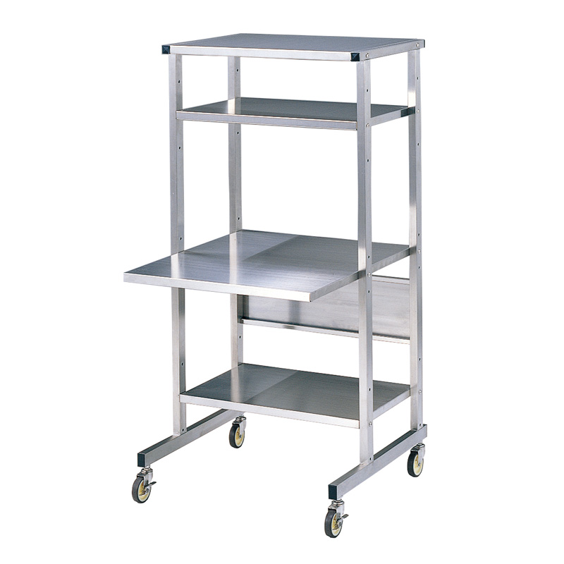 ステンレスパソコン作業机(キャスター付)/M1375RAC-CR1S