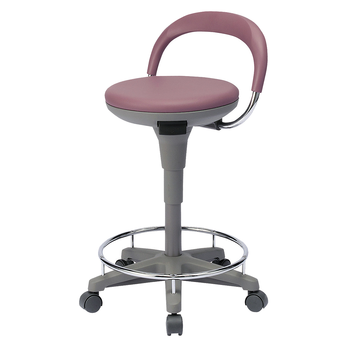 可動背もたれ付作業丸椅子（ブルー）/M1375WMC-HP2S-BL