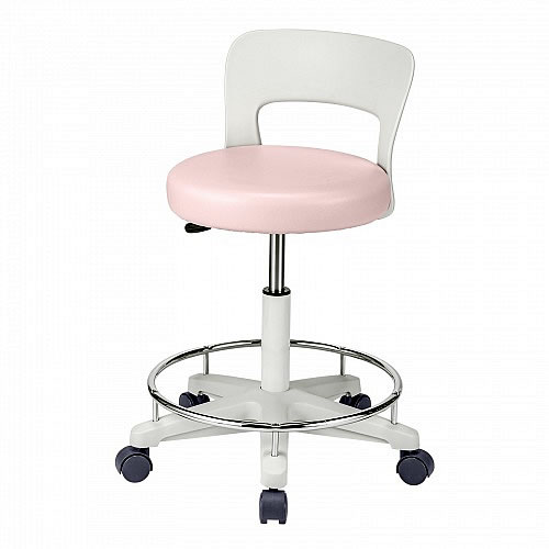 背もたれ付作業丸椅子（ブラック）/M1375WSC-HP8KS-BK