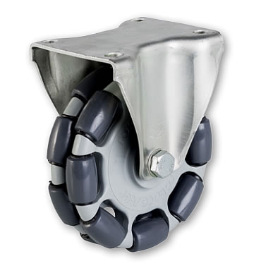 自在360度回転2連キャスターゴム硬度85A/M1544R2-1258-85-MFK