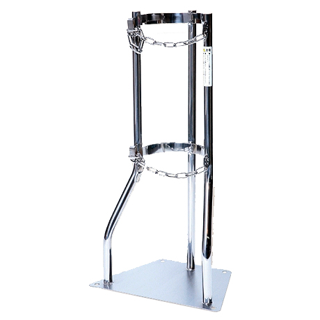 クリーンルーム対応1500Lステンレスボンベスタンド（1本用）/M163CBS-1500L-SUS1K