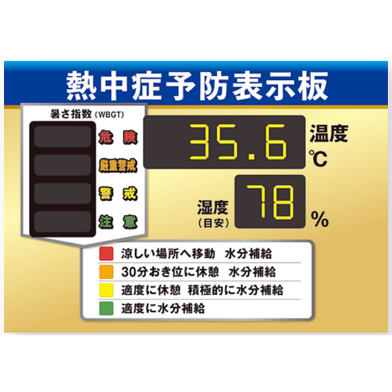 薄型軽量熱中症予防温湿度表示計(A3サイズ)日本製/M2539HS-A3-N1R/測定/包装/物流/専門 株式会社シロ産業