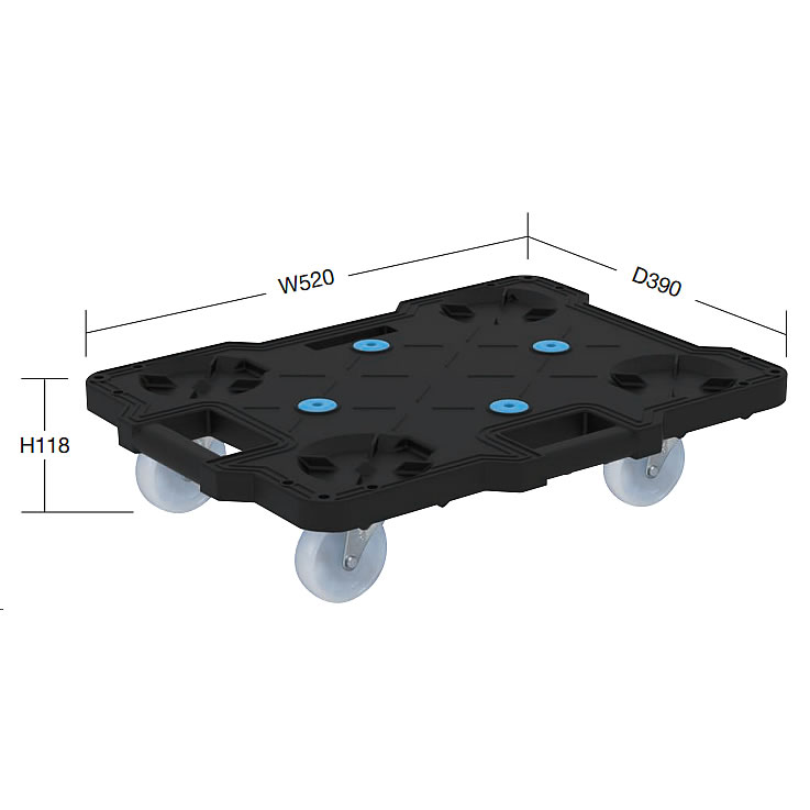 樹脂製スタッキング連結平台（ナイロンキャスター）/M350CR-B400NKBK