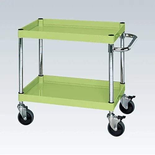 中量2段ワゴン静音キャスター仕様（600×400×606）グリーン/M350PW-6062DSES-GR