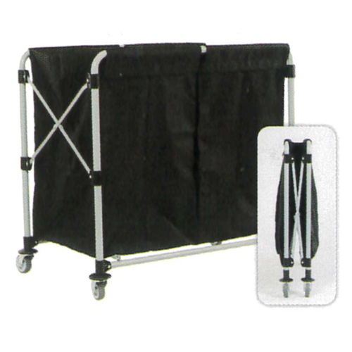 折畳式ランドリー用ワゴンカート(２バッグ)/M3561LW-2E