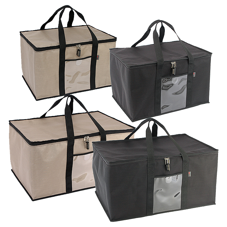 50Lコンテナ収納用折りたたみボックスバック（540×380×H330mm）黒/M3994FCB-BK50S