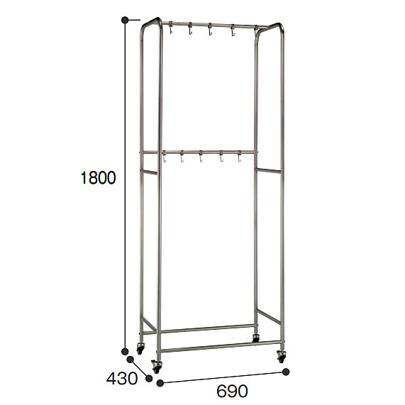 ステンレス掃除用具ハンガー/M664SUS-5022161T